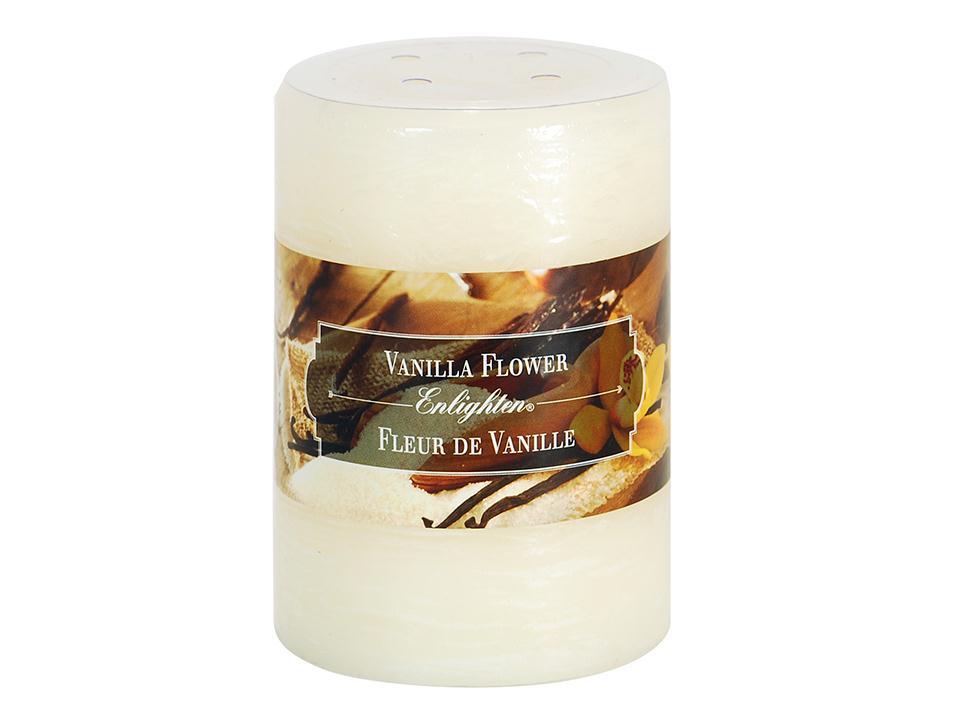 Enlighten 4-Inch Scented Vanilla Flower Pillar Candle