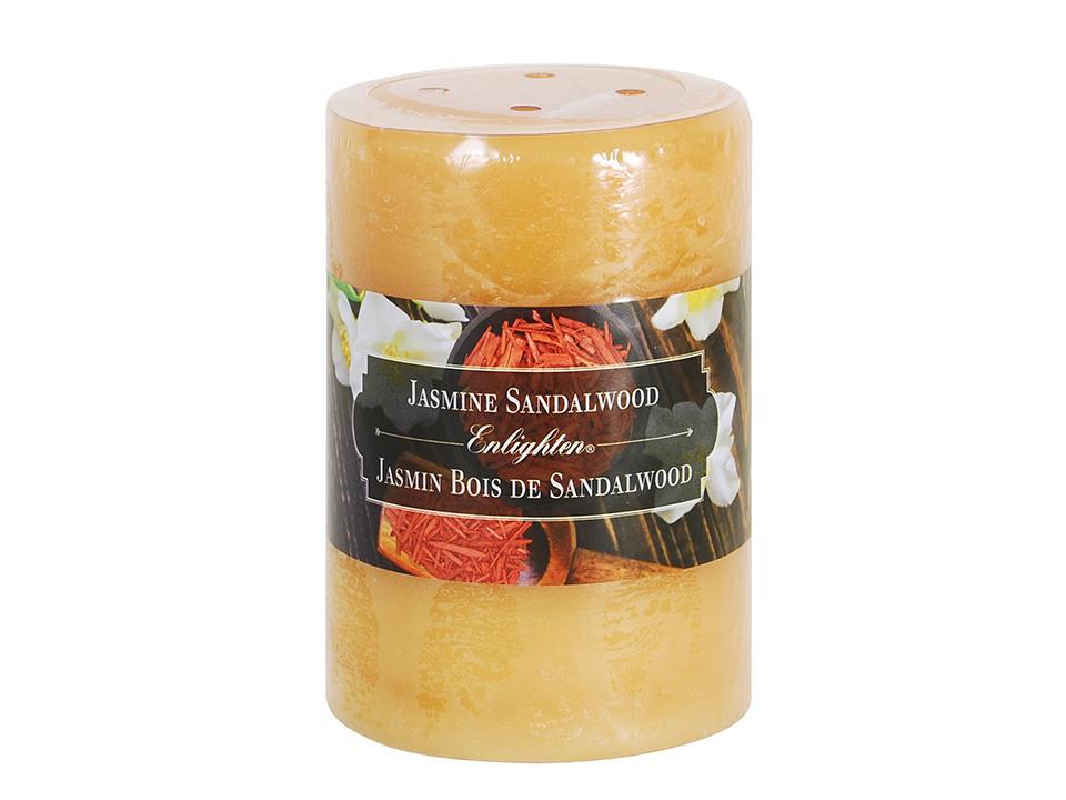 Enlighten 4-Inch Scented Pillar in Jasmine Sandalwood