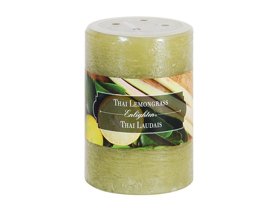 Enlighten 4-Inch Scented Pillar Thai Lemongrass