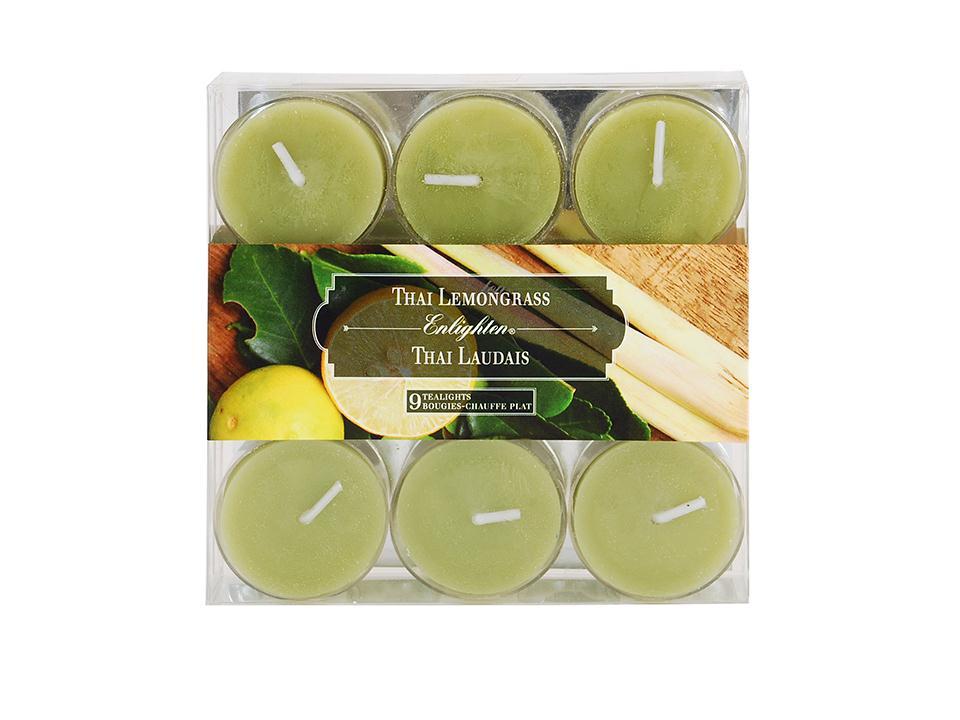 Enlighten 9-Pack Clear Cup Thai Lemongrass Scented T-Light