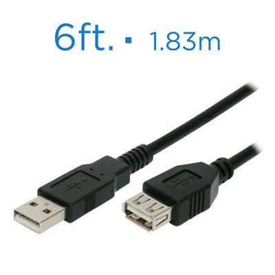 6 Ft. Black USB Extension Cable