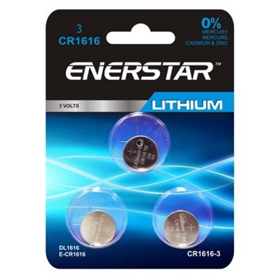 CR1616 Lithium Cell Battery, Pack of 3