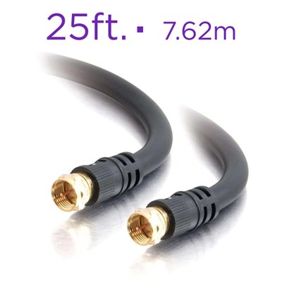 Black RG6 Coaxial Cable, 25 Ft.
