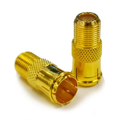 Push-On Adapter for RG59 or RG6 Coaxial Cable; Pack of 2