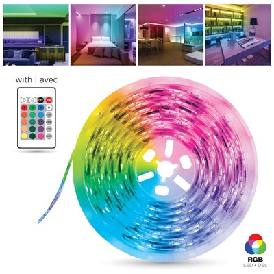 ELINK 16.5ft (5M) 80 RGB LED Strip Light, Complete with Remote Control