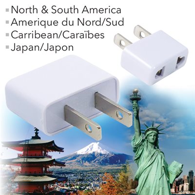 North & South America Flat-Pin Foreign Plug Adaptor