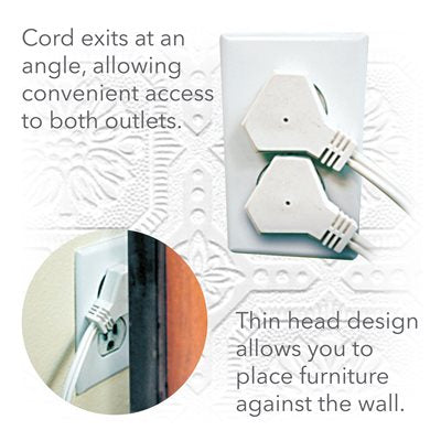 6 Ft. 3-Outlet Indoor Extension Cord with Flat-Head Plug