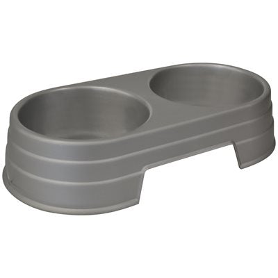 Double Round Plastic Feeding Bowl, 700ml