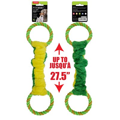 Extendable Plush Dog Toy with Rings, 28.7 Inches