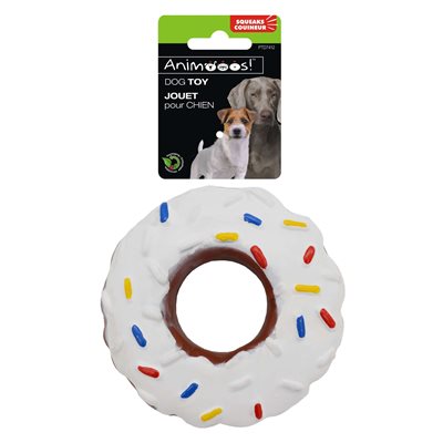3" Vinyl Doughnut Dog Toy with Squeaker