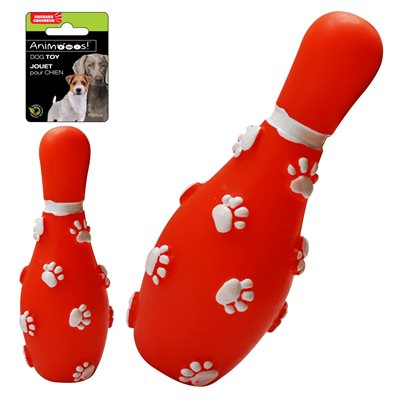 Vinyl Dog Toy: 5.5" Bowling Pin with Squeaker