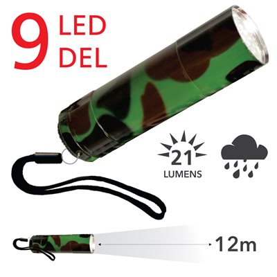 9-LED Metal Flashlight with Patterns