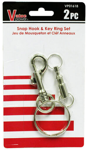 Snap and Ring Hook Set, 2 Pieces