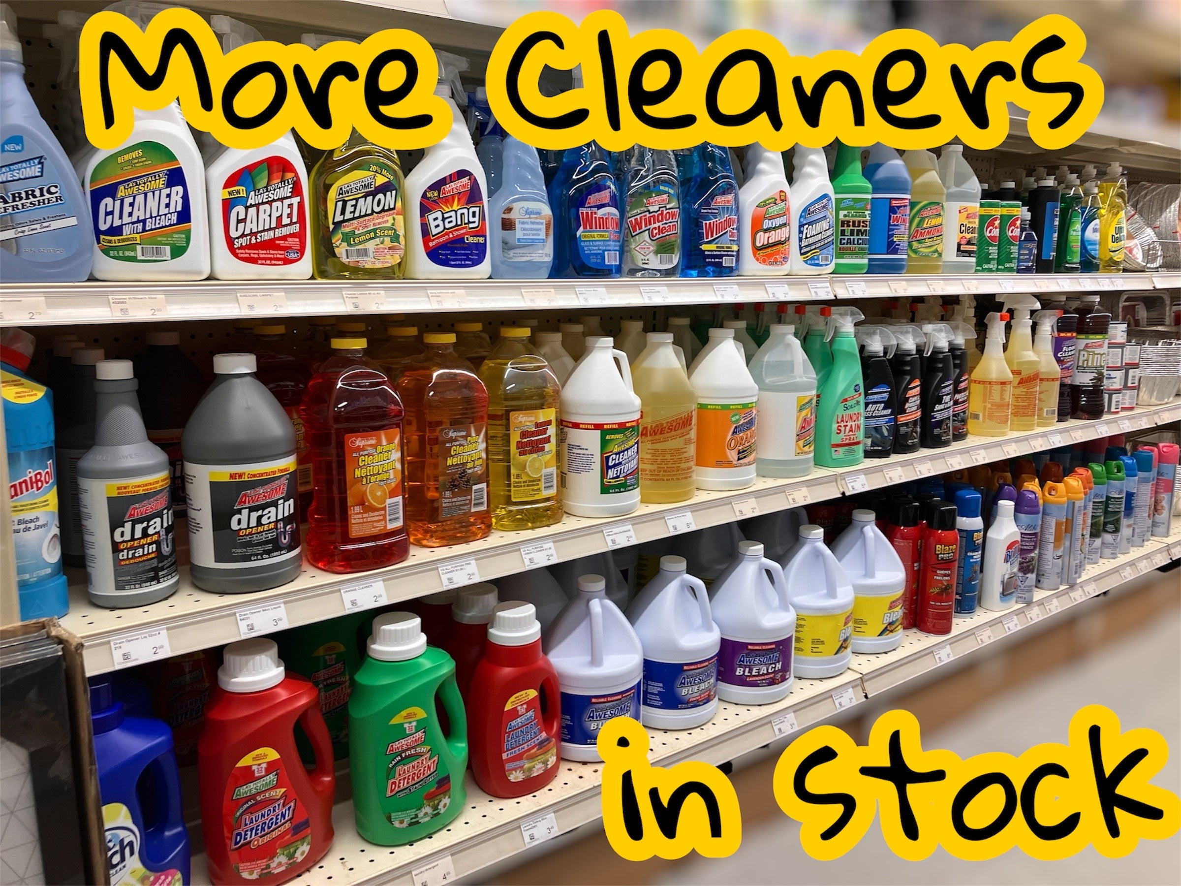 More cleaners in stock