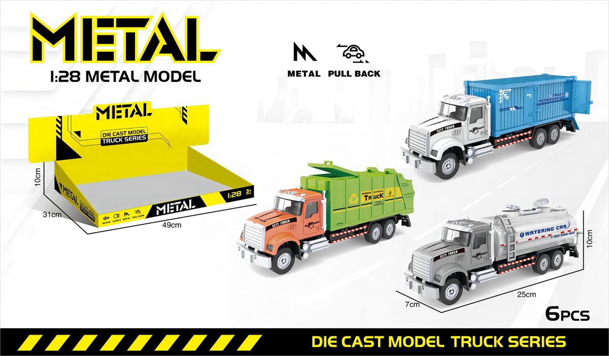 1:28 Die-Cast Pull-Back Truck