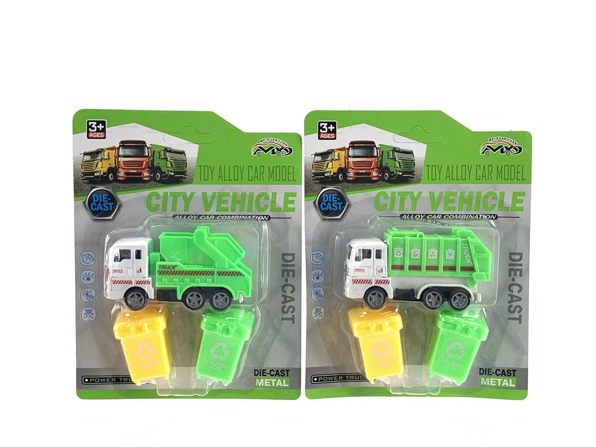 1:43 Diecast Dump Truck with 2 Dumping Bins