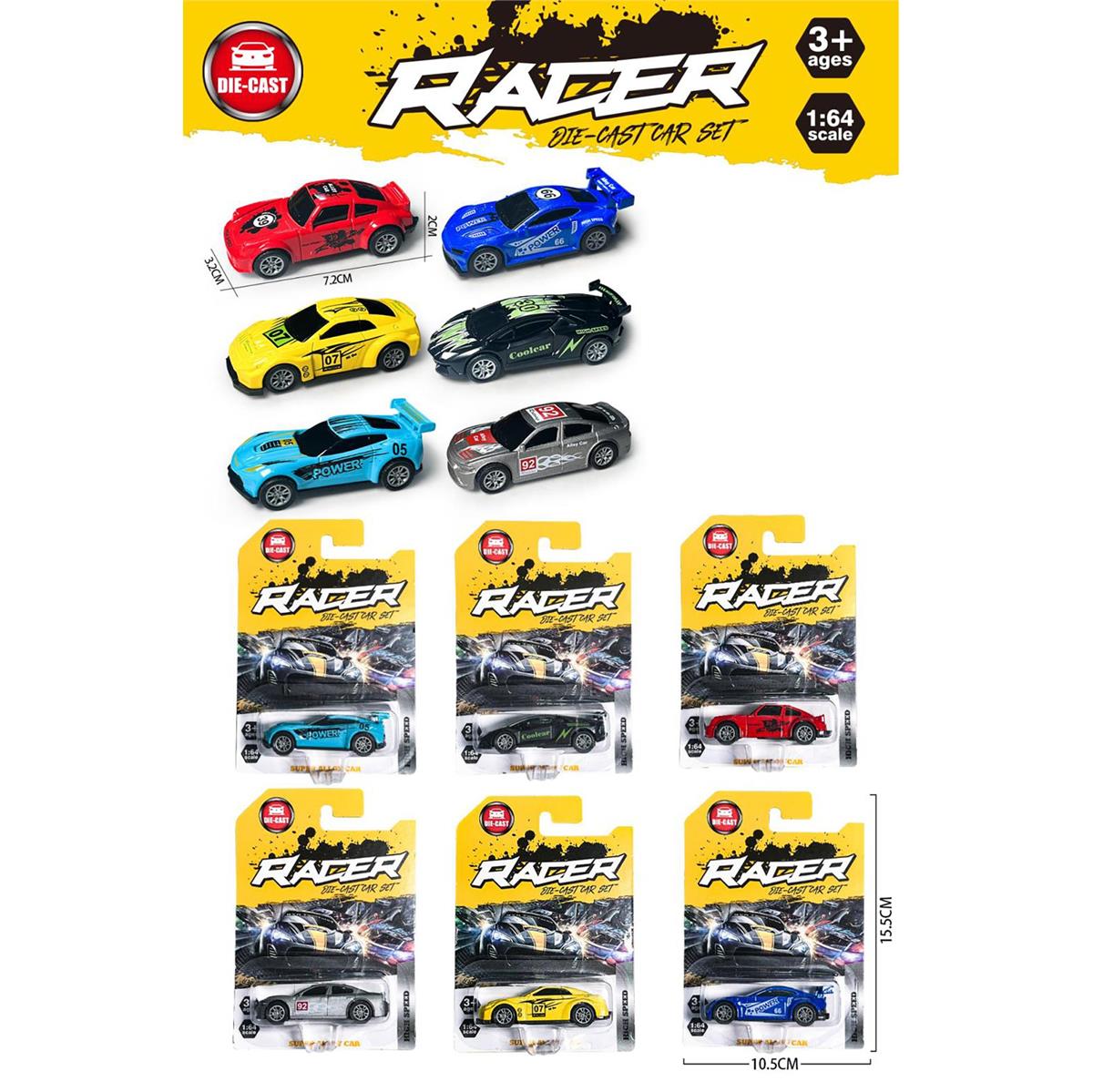 1:64 Die-Cast Street Racer Toy Car