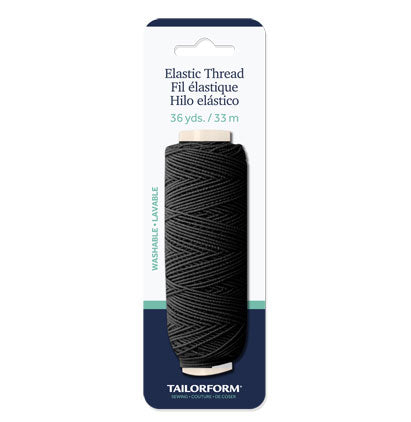 Black Elastic Thread, 36 Yards