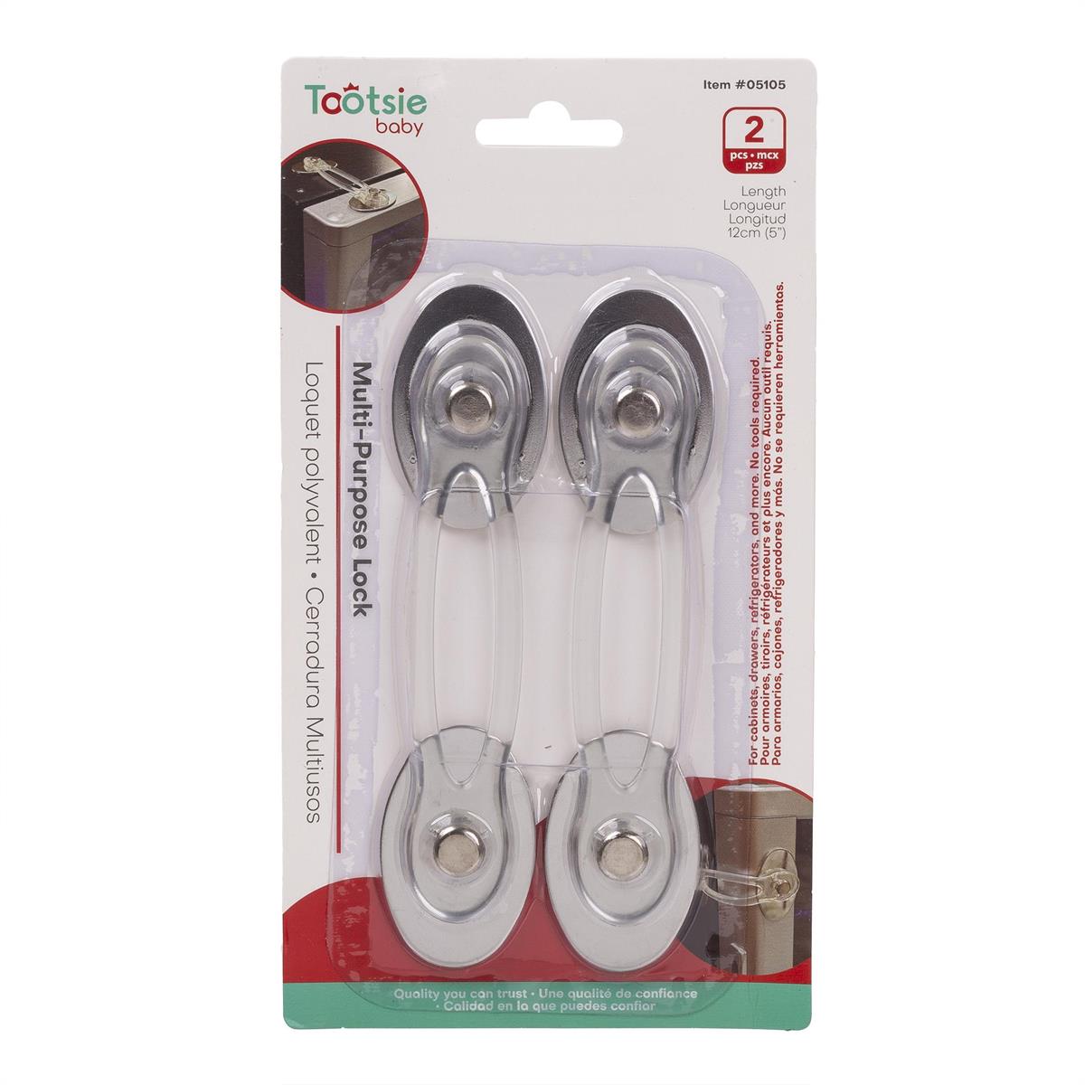 Tootsie Baby Silver Multi-Purpose Latch
