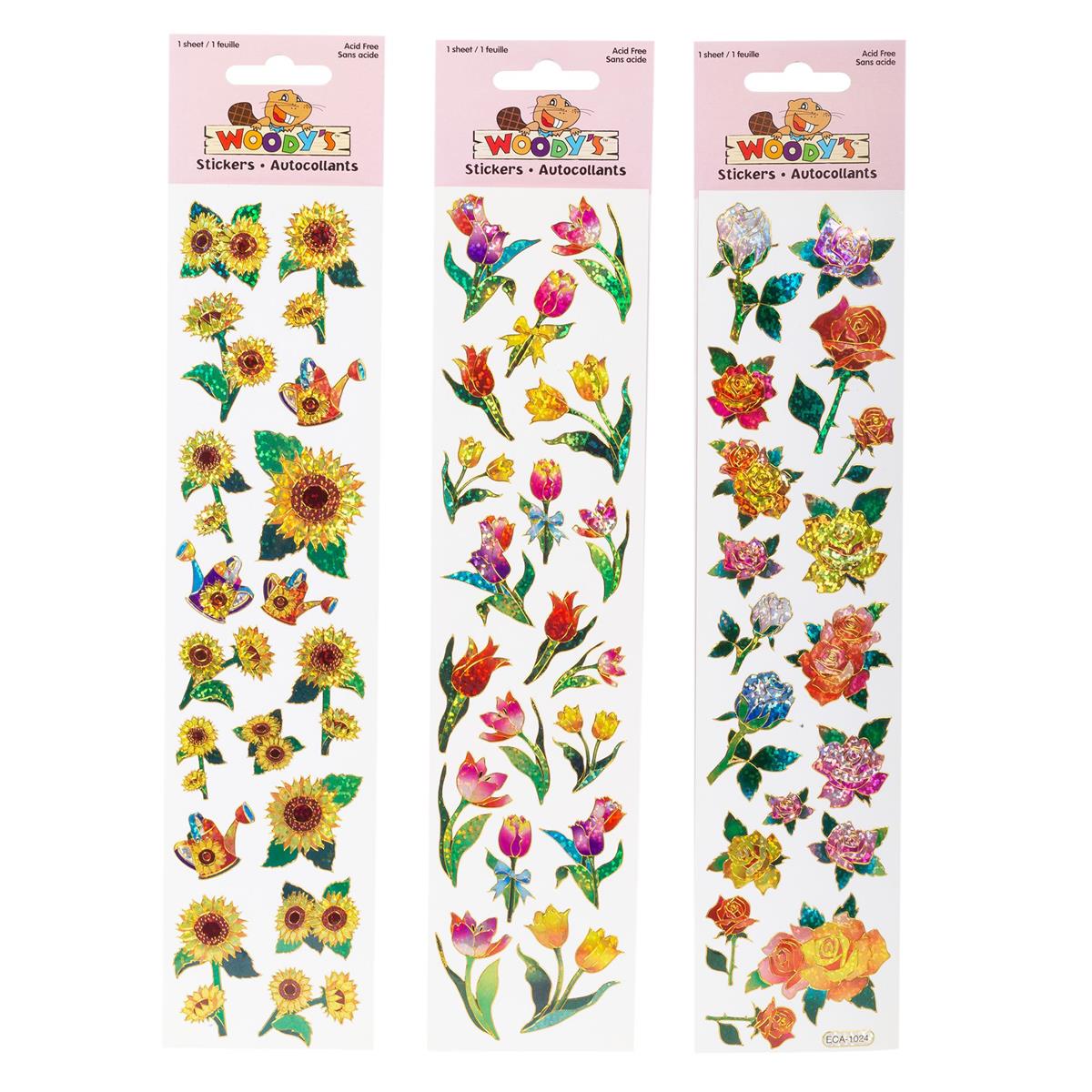 Woody’s Laser Flower Stickers