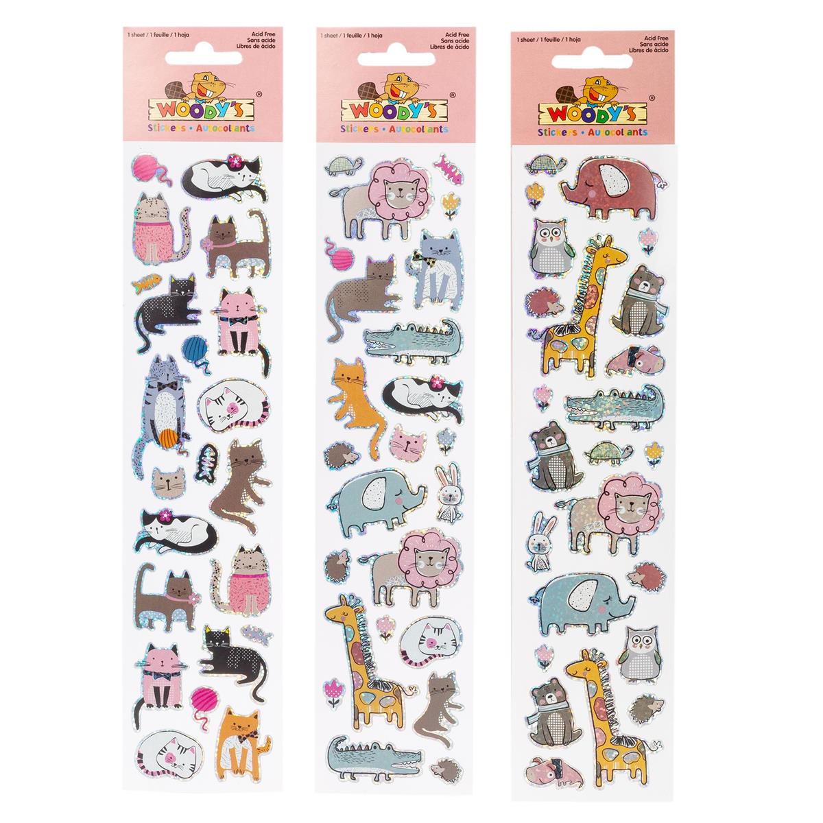 Woody’s Wild Animals & Cat Stickers