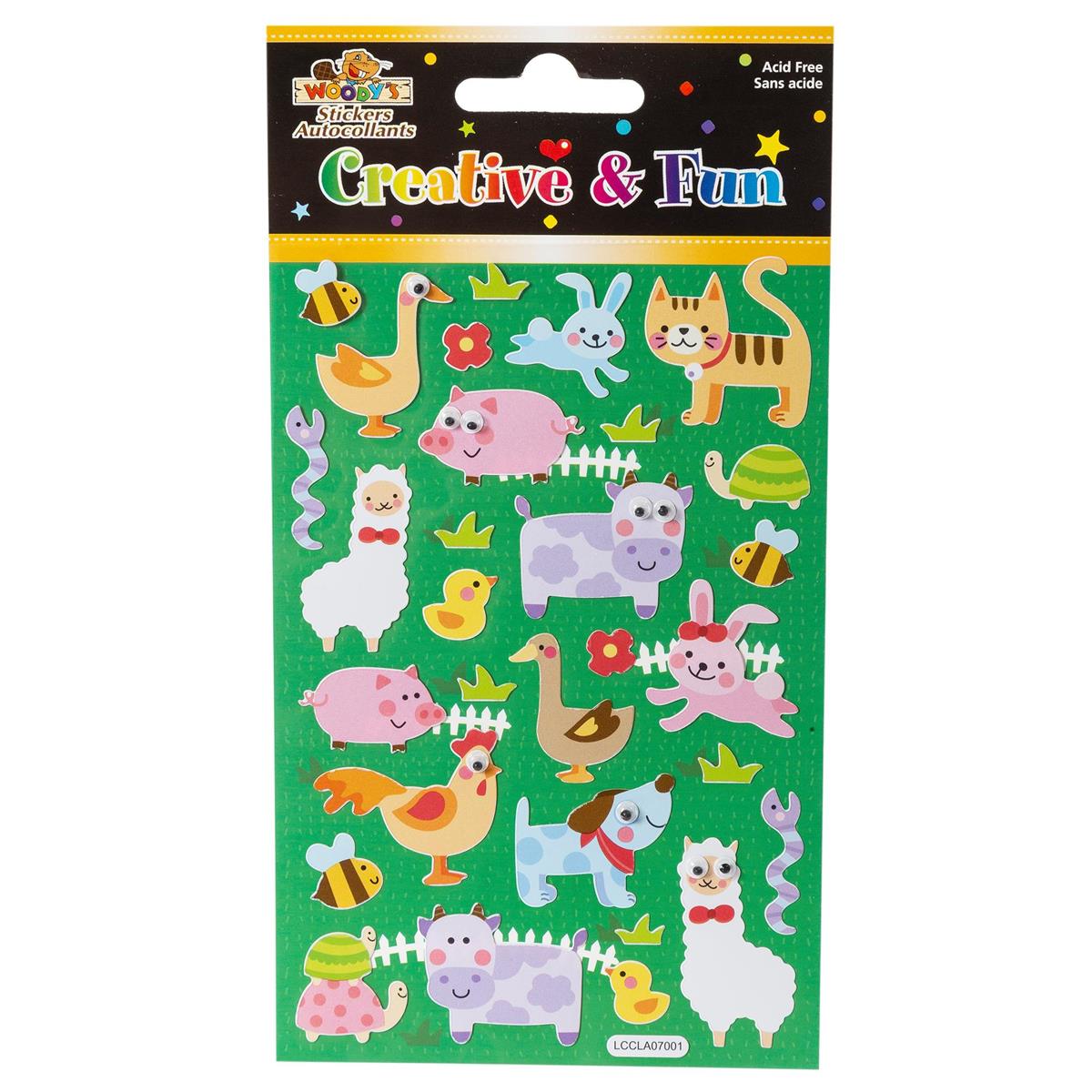Woody’s 4" x 6" Googly Eyes Animal Stickers