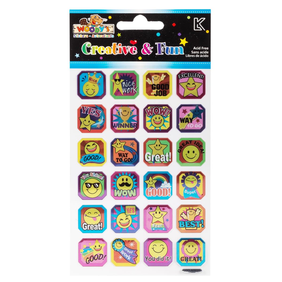 Teacher Smile Face Foil Stickers, 4" x 6"