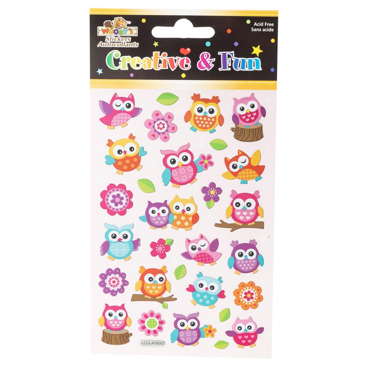 4" x 6" Sparkles Owl Stickers