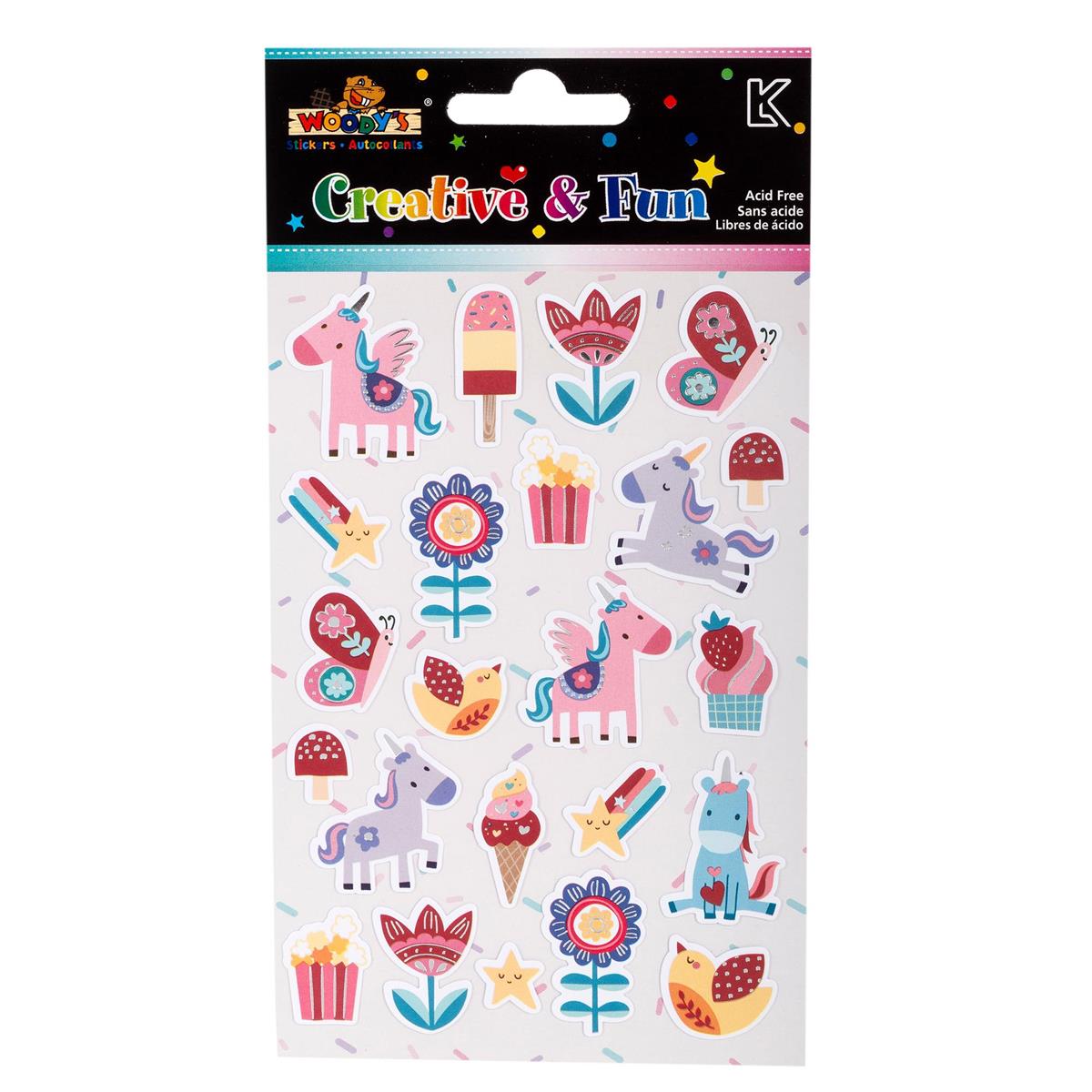 Woody’s Unicorn Stickers 4" x 6"