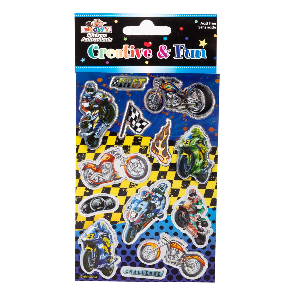 Woody's Racing Bikes Stickers, 4" x 6"