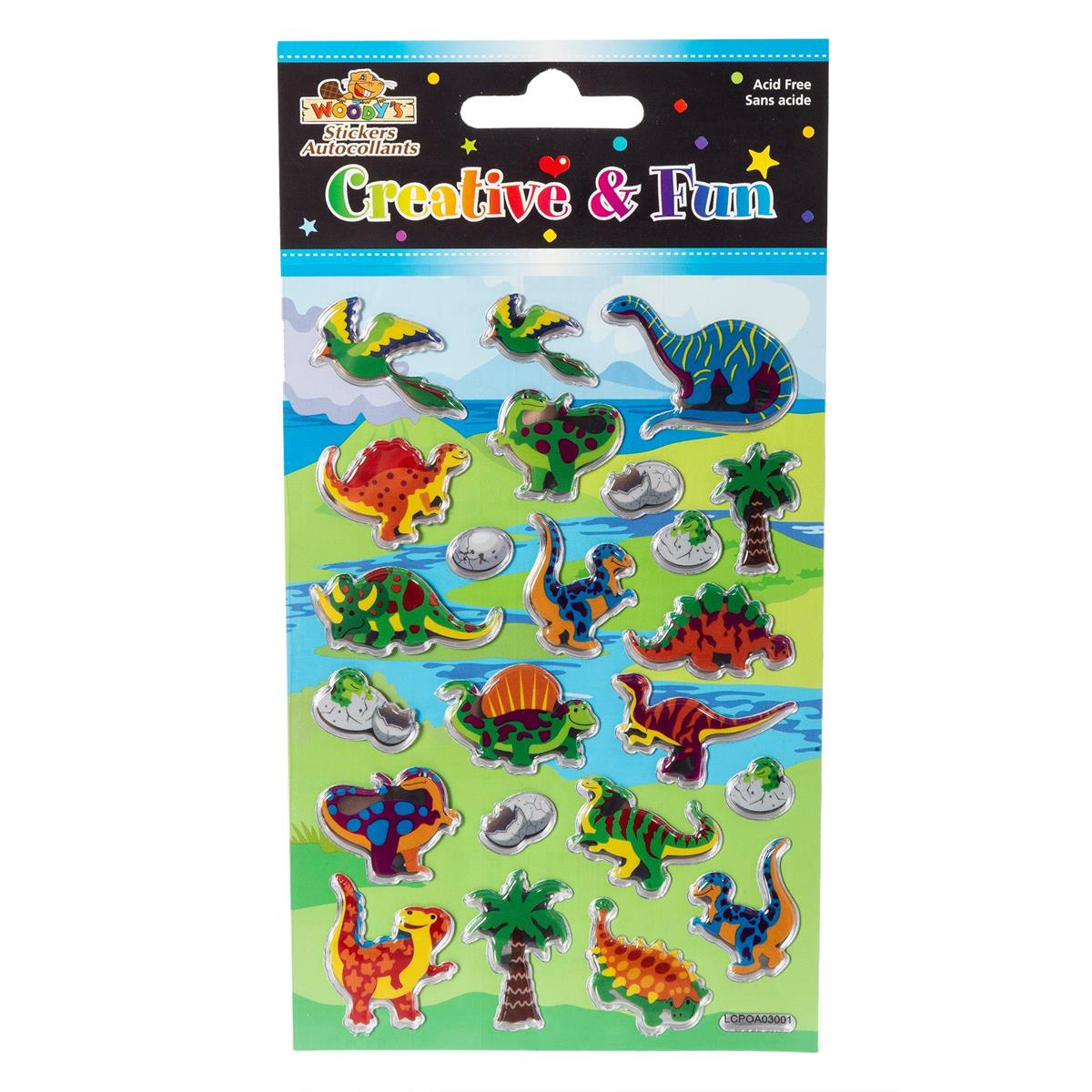 4" x 6" Dinosaur Crystal Foil Stickers