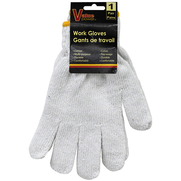 Cotton Work Gloves, White ? 1 Pair