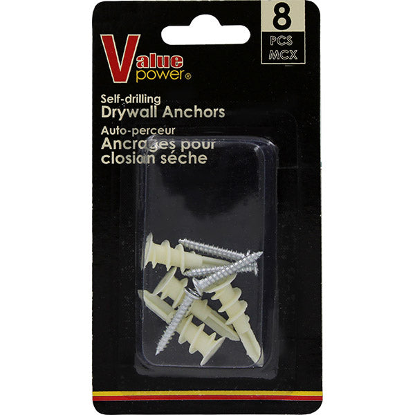 8-Pack Drywall Anchors & Screws