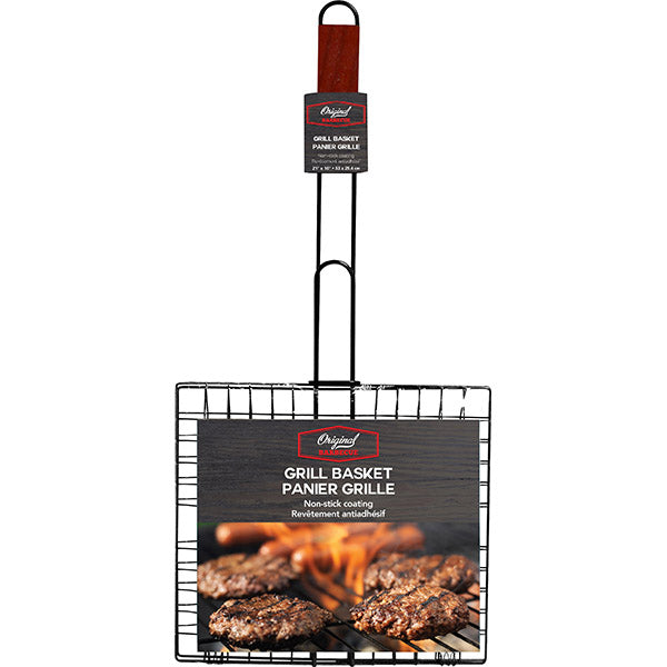 BBQ Grill Basket for Burgers & Steaks, 21x10 in