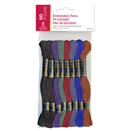 Dark Assorted Embroidery Floss, 8-Pack