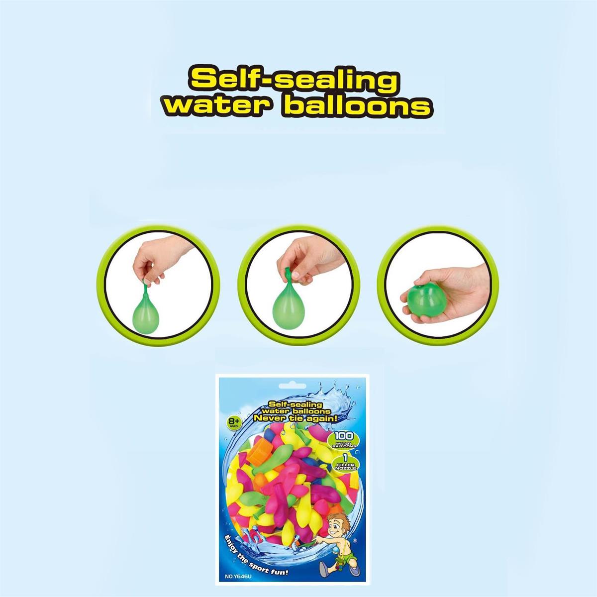 Sunny Dayz Self-Sealing Water Balloons, 100ct