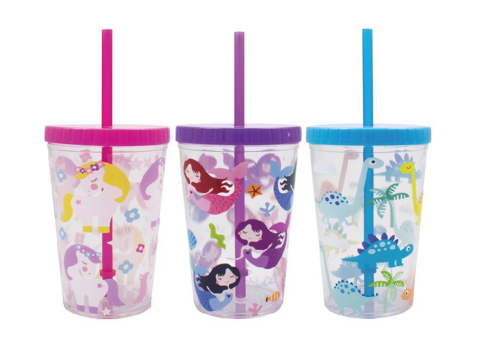 Luciano 16oz. Kids Tumbler w/Straw, 2pcs