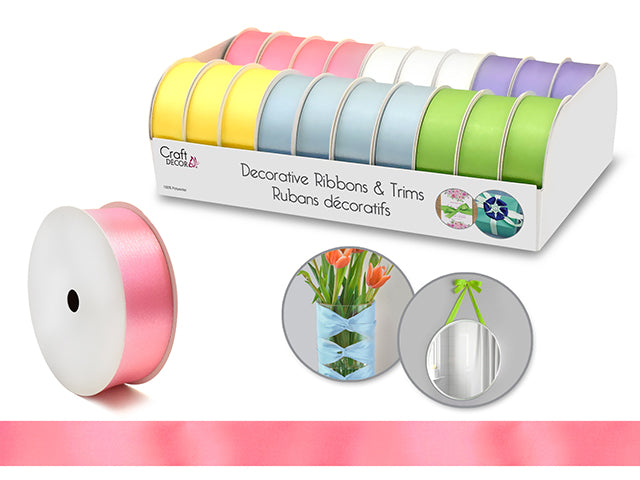 Poly-Satin Ribbon 1" x 3yd Rolls 20pcs Pastel