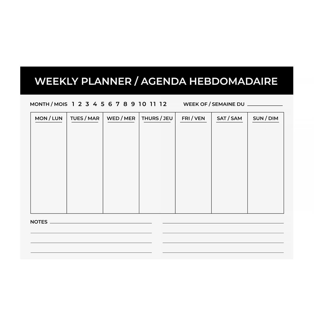 Weekly Planner Pad, 52 Sheets