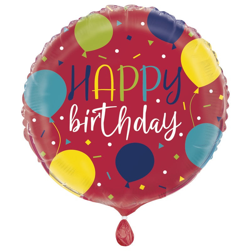 Balloon Party Birthday Round Foil Balloon 18"