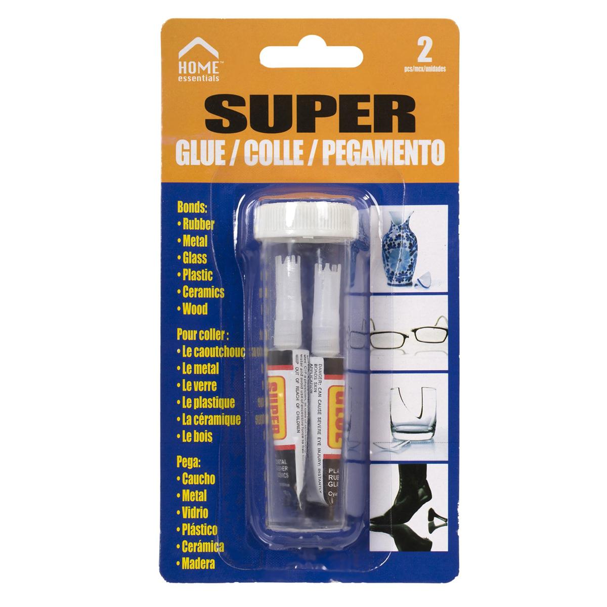 H.E. 2-Piece Super Glue with Safety Tubes, 3g per Tube
