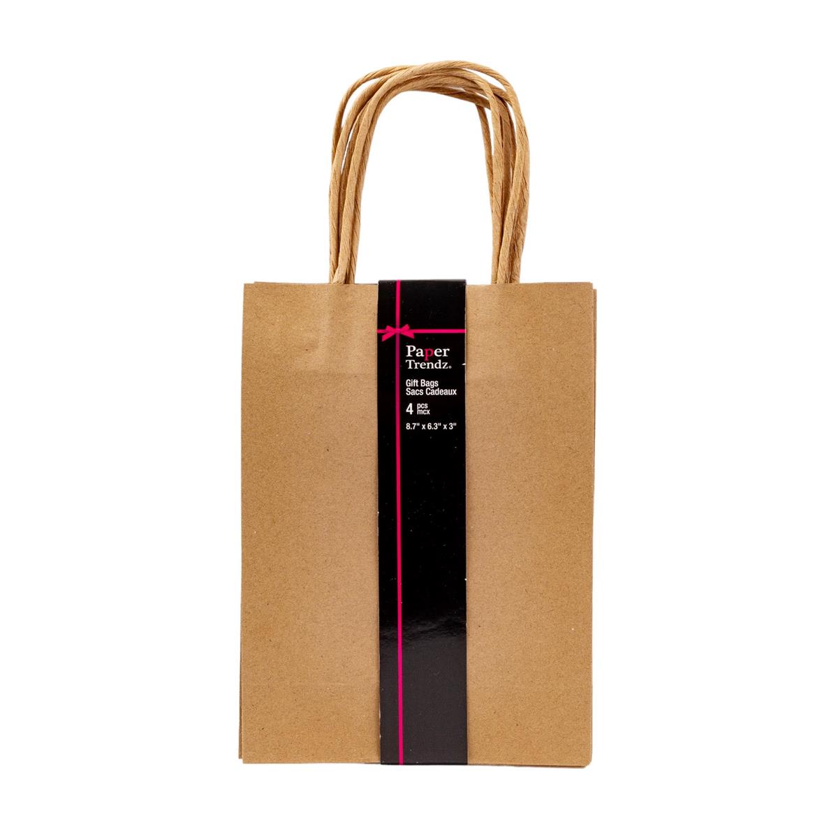 Kraft Paper Gift Bags, 4-Pack