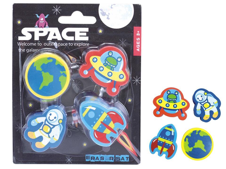 Space Erasers, 4-Pack