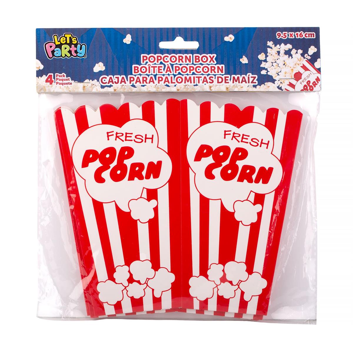 Let’s Party Popcorn Boxes, 4 Pack