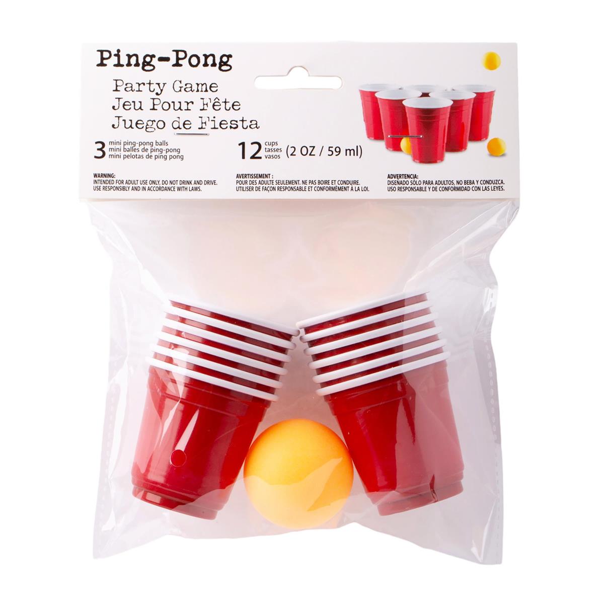 Mini Beer Pong Party Game, 3-pc.