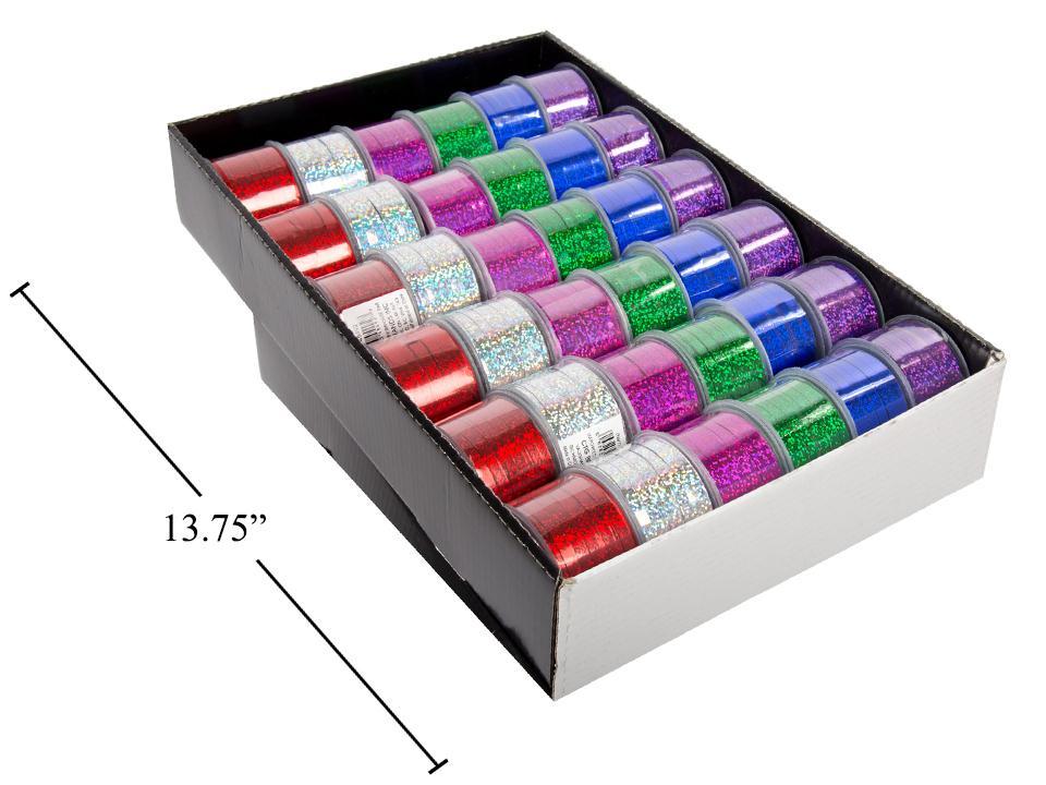 Holographic Curling Ribbon, 100 ft, 5 mm, Assorted Colors