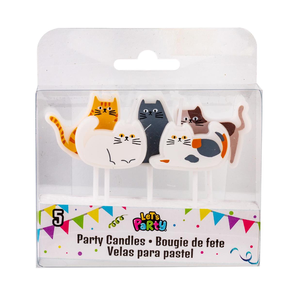 Let’s Party Birthday Cake Candle Set, Cats