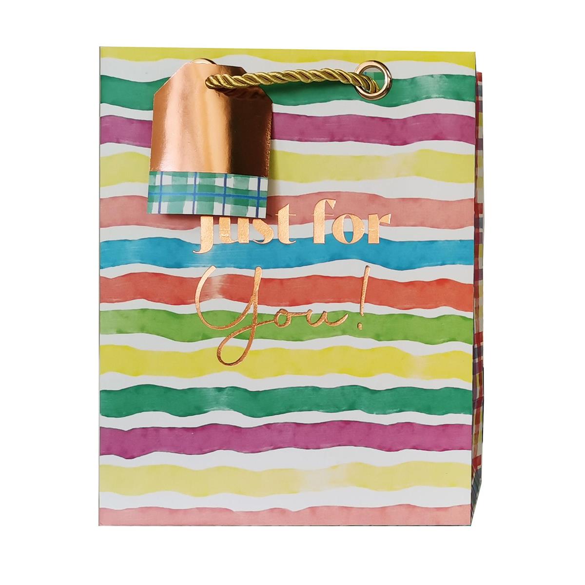 Large “Just for You” Striped Gift Bag
