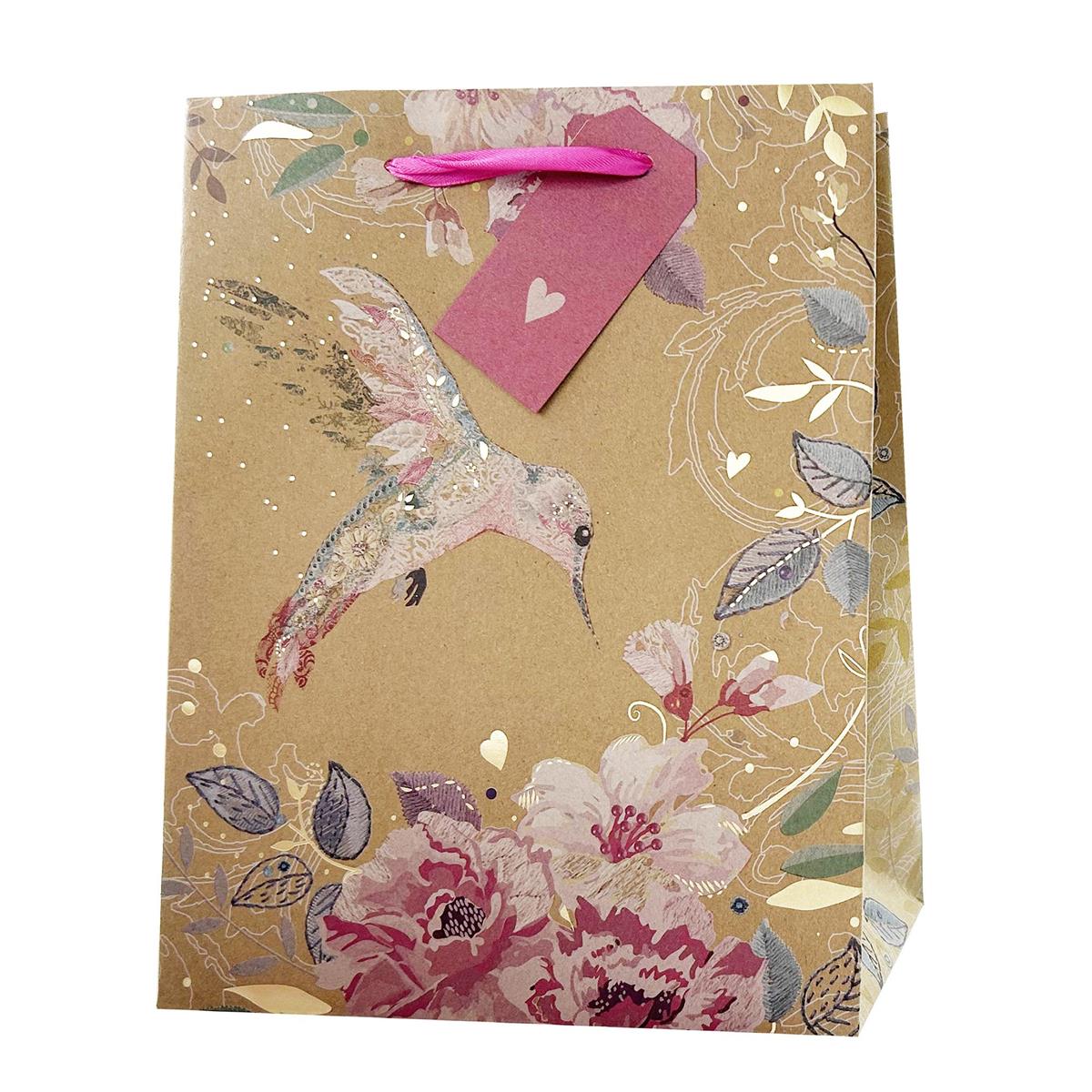Medium Hummingbird Kraft Gift Bag