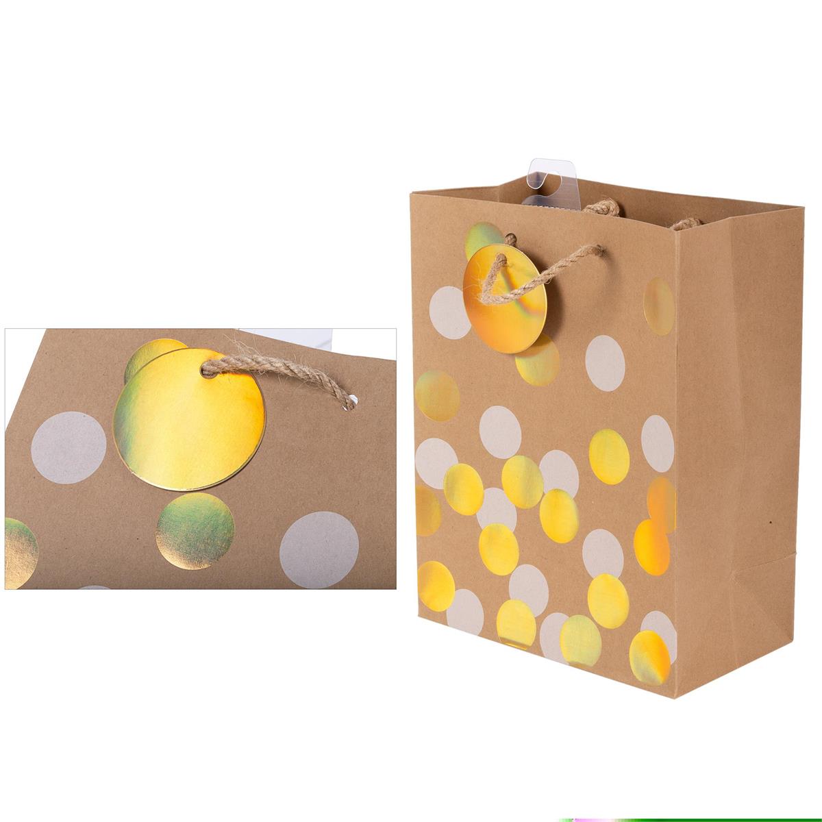 Medium Paper Gift Bag with Iridescent Dots
